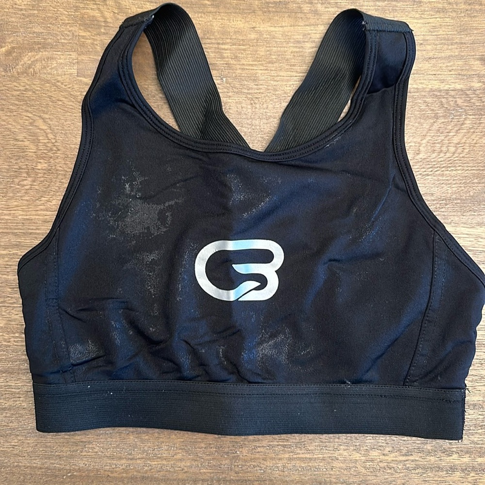 Cyclebar Pheel Black Metallic Sports Bra